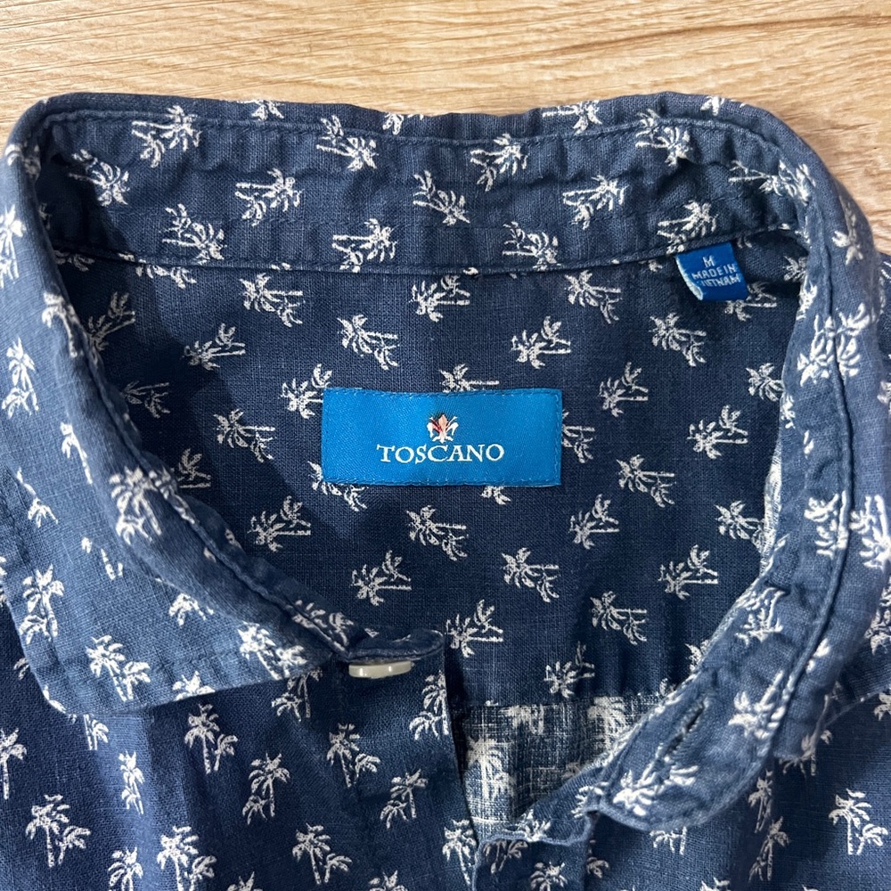 Blue Printed TOSCANO Men's Shirt - Picture 4 of 6